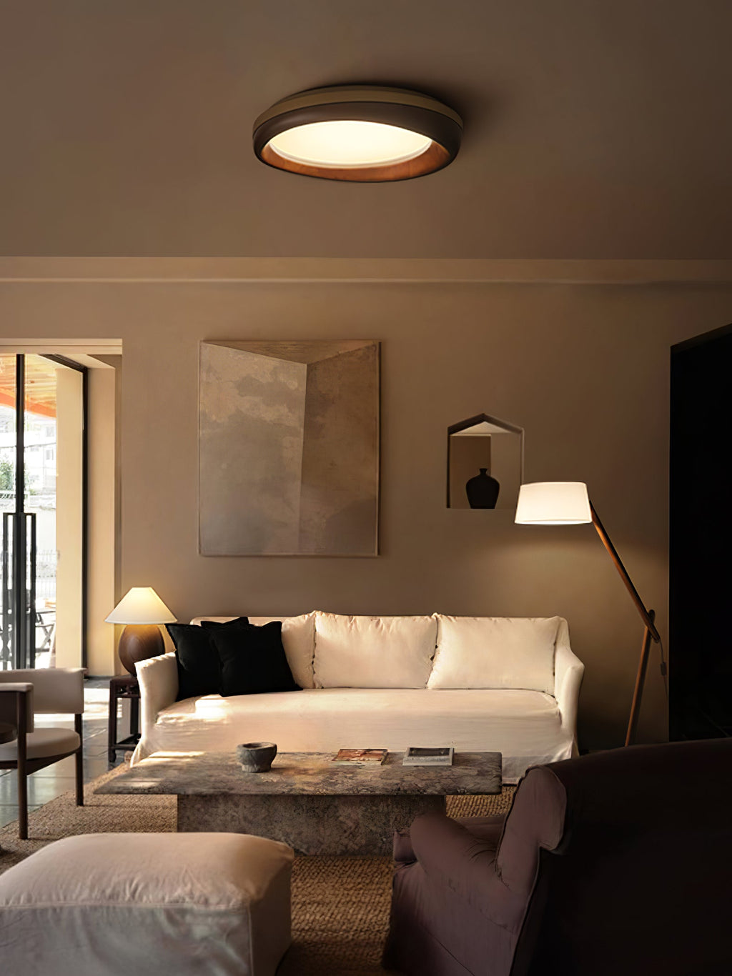 Zenova Round Wood LED Ceiling Light - product view 12