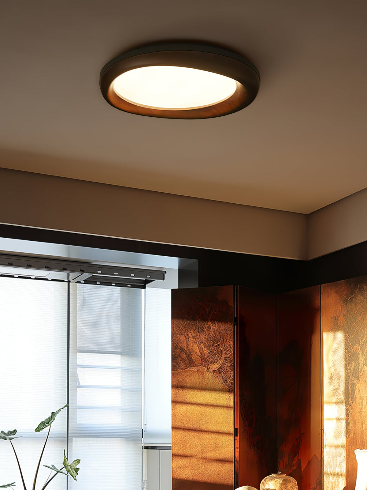 Zenova Round Wood LED Ceiling Light - product view 19