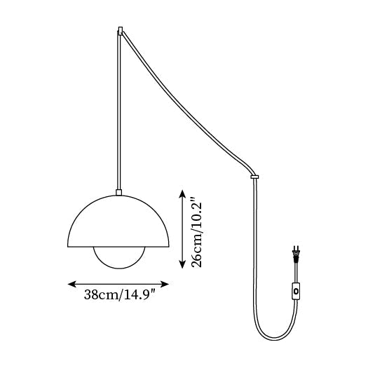 Zeviro Plug-In Dome Pendant Lamp – pendant light view 5